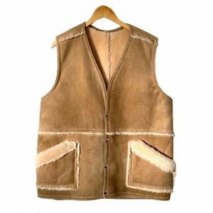 Vintage Sheepskin Shearling Vest Marlboro Man L